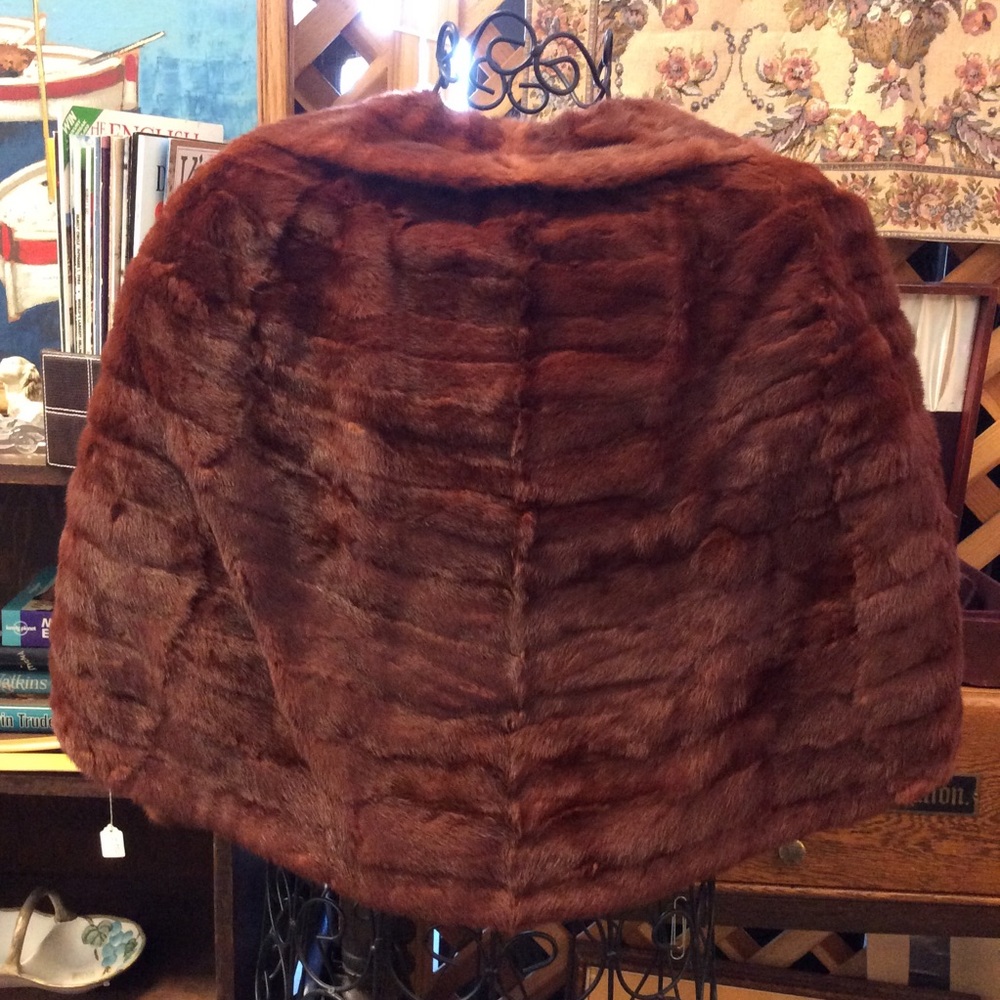 Vintage Inga Umland Red Fur Stole - Picture 2 of 8